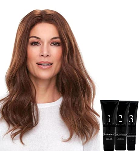 Jon Renau Christy 18 Inch Remy Human Hair Wig Bundle with Care Products Color 22F16S8