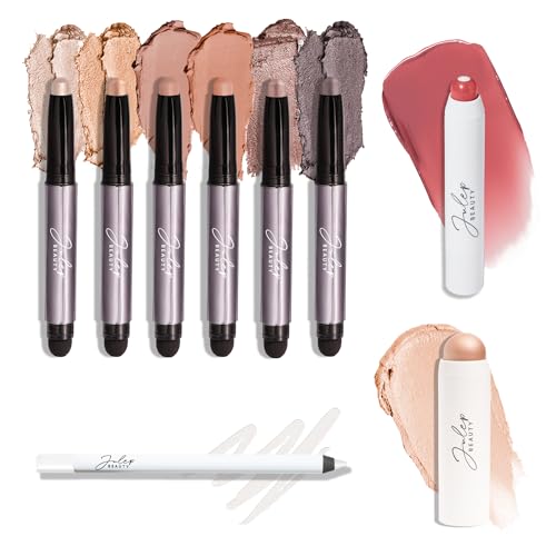 Julep Beauty Eyeshadow 101 6pc Set, Garden Party + Skip The Brush- Sheer Glow + It’s Balm- Dusty Orchid Shimmer + When Pencil Met Gel Eyeliner- White Matte