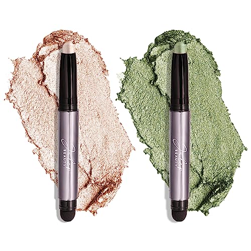 Julep Eyeshadow 101 Crème to Powder Waterproof Eyeshadow Stick Duo, Meadow Shimmer and Pearl Shimmer