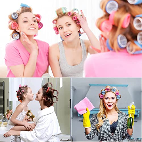 Jumbo Hair Rollers Sets, 12 Pcs Self Grip Salon Hair Dressing Curlers, Jumbo Large Rollers for Long Short Hair, DIY Curly Hairstyle for Women, Colors May Vary (6XJumbo+6XLarge) - Image 2