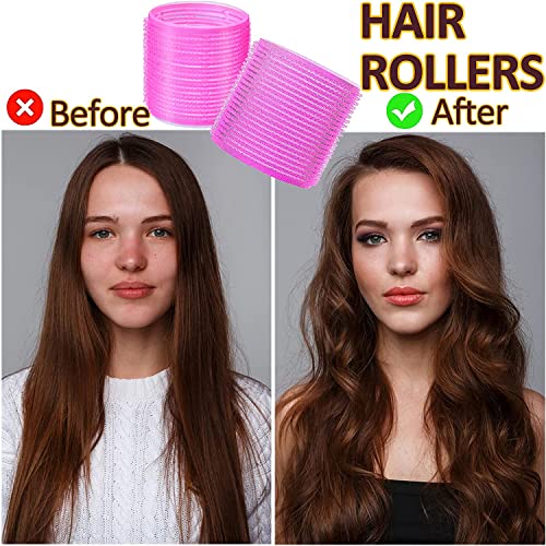 Jumbo Hair Rollers Sets, 12 Pcs Self Grip Salon Hair Dressing Curlers, Jumbo Large Rollers for Long Short Hair, DIY Curly Hairstyle for Women, Colors May Vary (6XJumbo+6XLarge) - Image 5