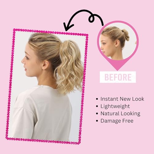 JUVABUN Claw Clip Beach Waves Ponytail Extension 10"-Salt and Pepper |Hair Extension Clips |Ponytail Extension Human Hair |Hair Extensions Washable Realistic And Synthetic Hairpiece | Salt and Pepper - Image 3