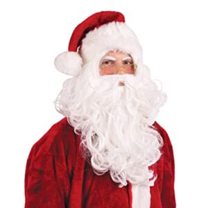 Men's Realistic White Santa Beard and Wig Set - Full Coverage Costume Accessory