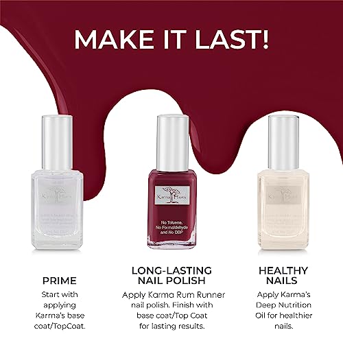 karma organic Natural Nail Polish, Vegan, and Cruelty-Free, No Toluene, No Formaldehyde, No DBP, and Free of TPHP, Rum Runner - Image 4