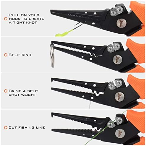 KastKing Cutthroat 7 inch Fishing Split Ring Pliers, 420 Stainless Steel Fishing Tools, Saltwater Resistant Fishing Gear, Tungsten Carbide Cutters - Image 4