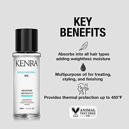Kenra Moisturizing Oil | Lightweight Hydrating Oil | Absorbs Instantly | Multipurpose Oil For Treating, Styling, & Finishing | Provides Thermal Protection | All Hair Types - Image 2