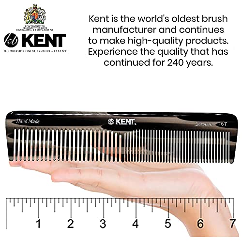 Kent 16T Hair Dressing Table Comb, Fine and Wide Tooth Dresser Comb For Hair, Beard and Mustache, Coarse and Fine Hair Styling Grooming Comb for Men, Women and Kids. Made in England - Image 7
