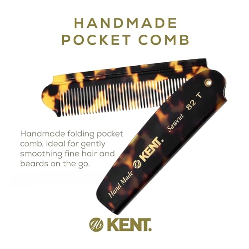 Kent 82T Handmade Folding Pocket Comb for Men, Fine Tooth Hair Comb Straightener for Everyday Grooming Styling Hair, Beard or Mustache, Use Dry or with Balms, Saw Cut Hand Polished, Made in England - Image 3