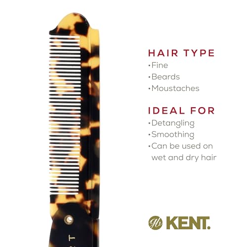 Kent 82T Handmade Folding Pocket Comb for Men, Fine Tooth Hair Comb Straightener for Everyday Grooming Styling Hair, Beard or Mustache, Use Dry or with Balms, Saw Cut Hand Polished, Made in England - Image 6