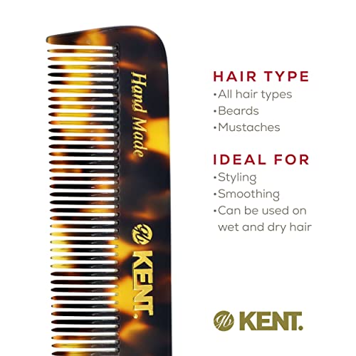 Kent FOT TY Fine Tooth Handmade Pocket Comb for Beard and Mustache Care, Travel Size - Image 6