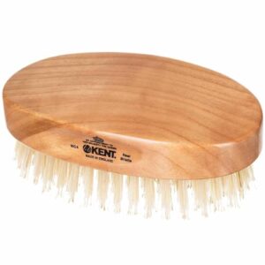 Kent MC4 Finest Men's Hair Brush And Facial Brush For Beard Care - Exfoliating Natural Boar Bristle Brush For Mens Grooming, Scalp Brush, Royalty Brush, And Beard Straightener For Men's Skin Care