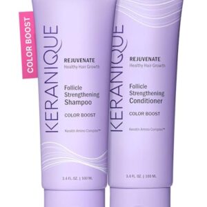 Keranique Color Safe Shampoo and Conditioner - Protect and Extend Color Shampoo and Conditioner for Women with Dry, Fine, Color Treated Hair - Sulfate Free Set for Colored Hair with UV Protection