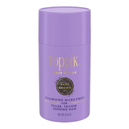 Keratin Hair Fiber Powder 12g - Hair Thickener for Women, Camoflauge Roots, Fills Hairline Gaps For Fuller Hair - Dark Brown
