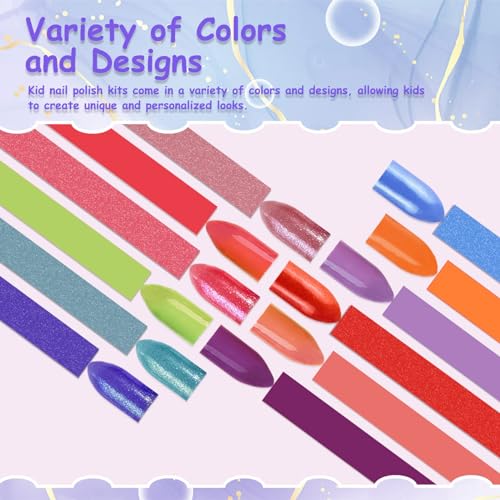 Kid Nail Polish Set -12 Color Nail Polish Kit Non Toxic Peel-Off Safe Water Based Low Odor for Girls - Image 2