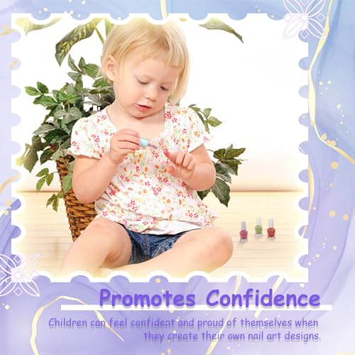 Kid Nail Polish Set -12 Color Nail Polish Kit Non Toxic Peel-Off Safe Water Based Low Odor for Girls - Image 5