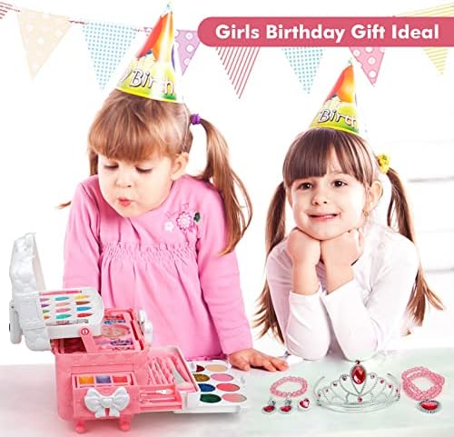 Kids Makeup Kit for Girl Toys, 60PCS Teensymic Toys for Girls Real Washable Makeup Girls Princess Gift Play Make Up Toys Makeup Vanities for Girls Age 4 5 6 7 8 9 Birthday - Image 7