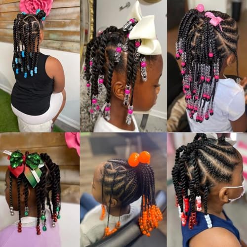 Kids Ponytail Hair Extension Braid Girls Braided Ponytail Hair Extension Clip On Go For Girls Beads,Black Hair Band & Bow Included,Detachable and Reusable (white) - Image 6
