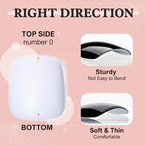 Kikmoya 24 Pcs Black Short Squoval Press On Nails with White Skeleton Design - Image 4