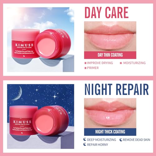 KIMUSE Lip Sleeping Mask Set - Overnight Treatment Lip Care Products | Moisturize & Nourish, Cracked Dry Lips, Intense Hydration with Shea Butter (Colorful Berries) - Image 5