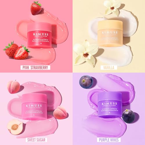 KIMUSE Lip Sleeping Mask Set - Overnight Treatment Lip Care Products | Moisturize & Nourish, Cracked Dry Lips, Intense Hydration with Shea Butter (Colorful Berries) - Image 4