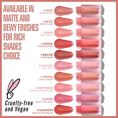 KIMUSE Soft Cream Blush Makeup, Liquid Blush for Cheeks, Weightless, Long-Wearing, Smudge Proof, Natural-Looking, Dewy Finish - Image 8