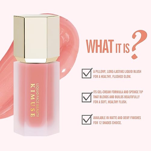 KIMUSE Soft Cream Blush Makeup, Liquid Blush for Cheeks, Weightless, Long-Wearing, Smudge Proof, Natural-Looking, Dewy Finish - Image 3