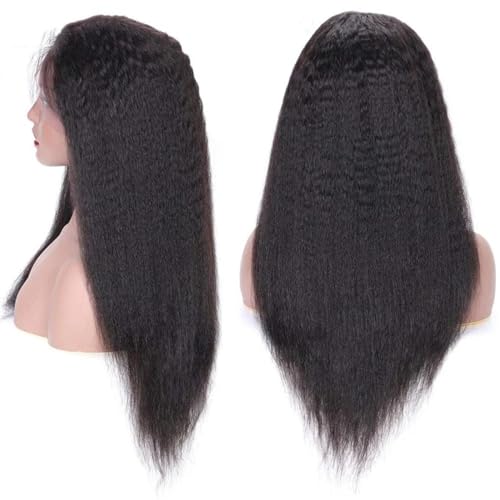 Kinky Straight 180 Density 13x4 Transparent Lace Front Human Hair Wig for Black Women 20 Inch - Image 6