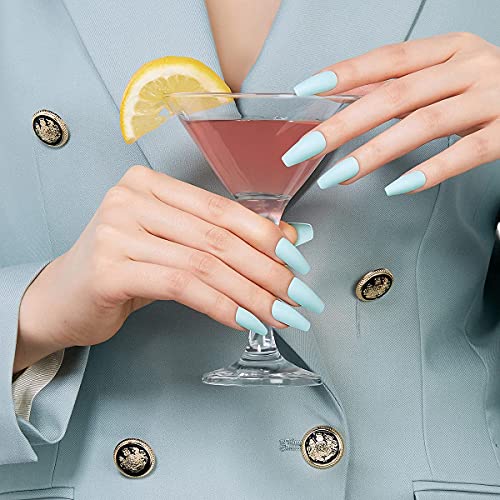 KISS Gel Fantasy Ready-to-Wear Press-On Sculpted Gel Nails, “Back It Up”, Long, Teal, High Arch Nail Kit with Pink Gel Nail Glue, Manicure Stick, Mini Nail File, and 28 Fake Nails - Image 7