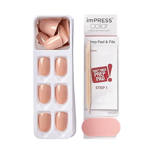 KISS imPRESS Short Squoval Latte Beige Press On Nails 30 Count Set - Image 10