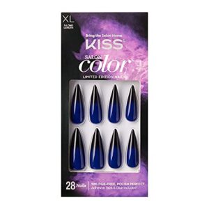 Kiss Salon Color She Wolf Halloween Design Nails Extra Long Stiletto 28 Count