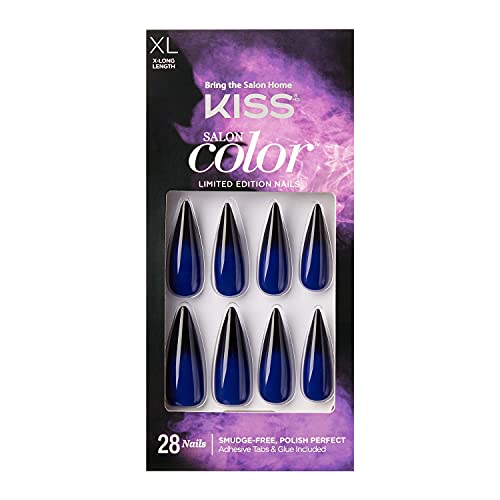 Kiss Salon Color She Wolf Halloween Design Nails Extra Long Stiletto 28 Count