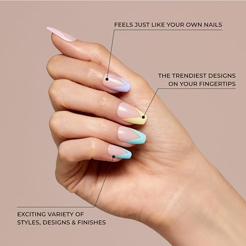 Voguish Fantasy Press On Nails Black Almond Shape Medium Size 28 Count - Image 4