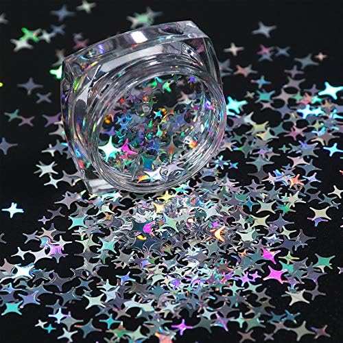 KISSBUTY Holographic Nail Art Glitter Kit 8 Boxes Shining Sequins Flakes - Image 3