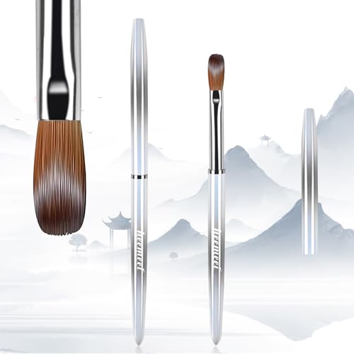 Kolinsky Acrylic Nail Brush Size 8, Nail Brushes for Acrylic Application, Acrylic Powder Brush for Nail Art, Nail Acrylic Brush for Professional Manicure DIY Home Salon (8#)………… - Image 2