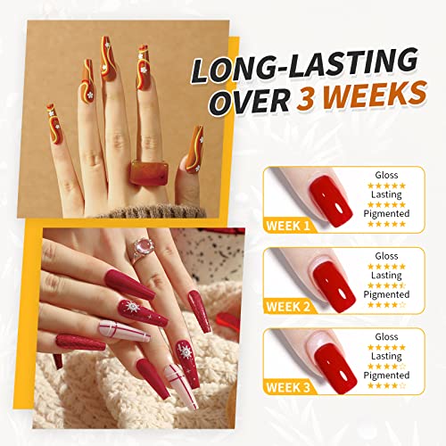 Kredioo Gel Liner Nail Art Polish, Christmas 12 Colors Soak off Polishes Kit for Fall Winter New Year Nails Designs UV Lamp Needed Salon Gel Polish with Thin Brush - Image 7