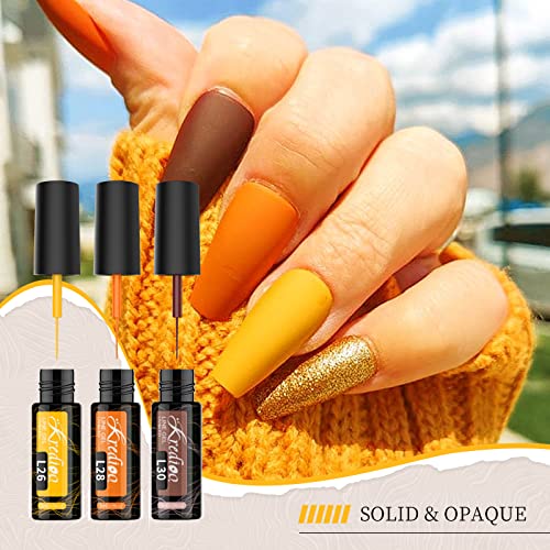 Kredioo Gel Liner Nail Art Polish, Christmas 12 Colors Soak off Polishes Kit for Fall Winter New Year Nails Designs UV Lamp Needed Salon Gel Polish with Thin Brush - Image 5