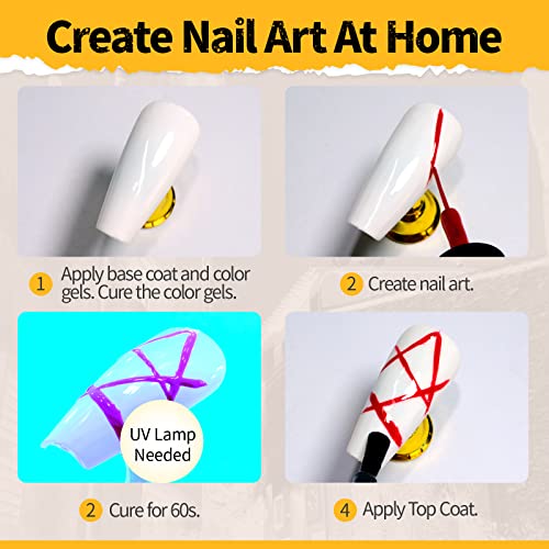 Kredioo Gel Liner Nail Art Polish, Christmas 12 Colors Soak off Polishes Kit for Fall Winter New Year Nails Designs UV Lamp Needed Salon Gel Polish with Thin Brush - Image 8