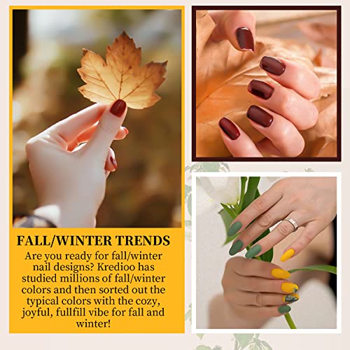 Kredioo Gel Liner Nail Art Polish, Christmas 12 Colors Soak off Polishes Kit for Fall Winter New Year Nails Designs UV Lamp Needed Salon Gel Polish with Thin Brush - Image 2