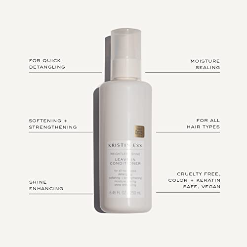 Kristin Ess Hair Weightless Shine Leave In Conditioner Spray for Curly, Straight & Dry Damaged Hair - Vegan, Sulfate Free + Paraben Free - Moisture Repairing Detangler Spray for Frizzy Hair, 8.45 oz. - Image 3
