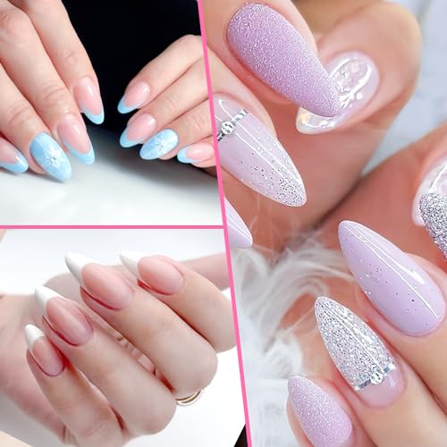 Krofaue 600Pcs Almond Clear Full Cover Press on Nail Tips 12 Sizes Half Matte Finish - Image 7