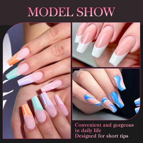 krofaue Clear Nail Tips - 500PCS Half Cover False Nails Tips 10 Sizes French Nails Tips Lady French Style Soft Gel Artificial Tip Manicure with Box for Nail Tips Art Salons and Home DIY - Image 6