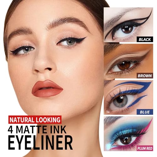 KYDA 2 Pcs Black Liquid Eyeliner, Natural Matte Tint, Ultra Fine Tip, Lasting Pigment Eyeliner Pencil, Silky Smooth Formula, Quick Drying - Image 4