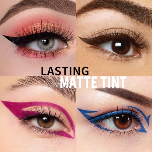 KYDA 2 Pcs Black Liquid Eyeliner, Natural Matte Tint, Ultra Fine Tip, Lasting Pigment Eyeliner Pencil, Silky Smooth Formula, Quick Drying - Image 3