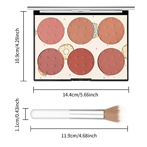 KYDA 6 Colors Face Blush Palette, Matte Shimmer Blush Palette, Smooth Blendable Powder Blush, Contour Highlighter Blush Multiuse Makeup Palette, by Ownest Beauty-Set A - Image 7