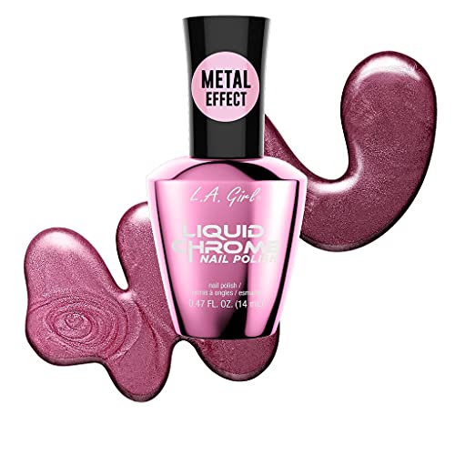 L.A.girl Liquid Chrome Nail Polish 0.47 FL OZ- 8 Colors (Plated Pink) - Image 2