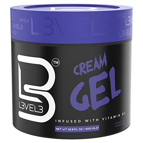 L3 Level 3 Cream Gel - Provides Volume and Medium Hold - With Vitamins to Nourish and Protect Hair Level Three Mens Hair Styling Cream