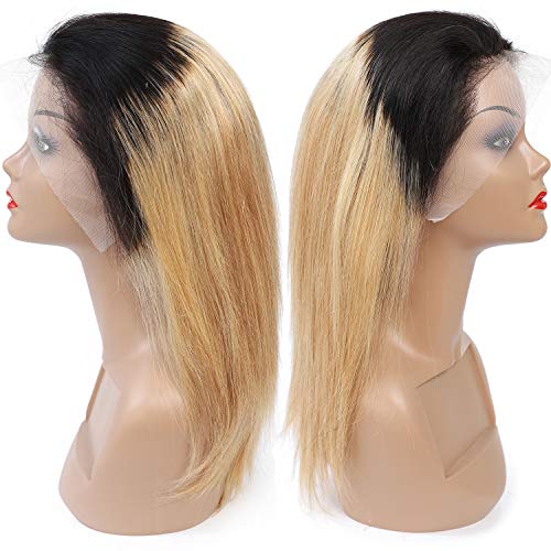 18 Inch Ombre 1B/27 Straight Lace Front Human Hair Wig 150% Density for Black Women - Image 8
