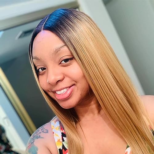 18 Inch Ombre 1B/27 Straight Lace Front Human Hair Wig 150% Density for Black Women - Image 6