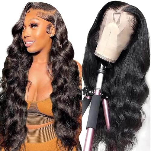 Lace Front Wigs Human Hair for Black Women 150% Density 9A Brazilian 13×4 Body Wave Human Hair Lace Front Wigs Pre Plucked with Baby Hair Natural Hairline Wigs(26inch)