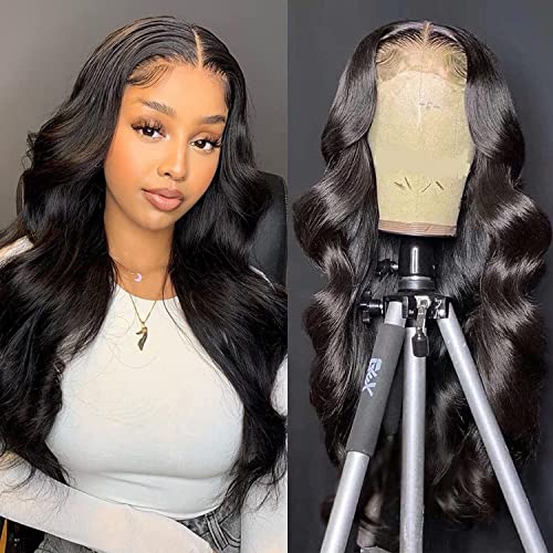 Lace Front Wigs Human Hair Pre Plucked 13x4x1 T Part Body Wave Lace Frontal Wigs for Black Women 130% Density Brazilian Human Hair Wigs(20inch, 13X4X1 T part wig)